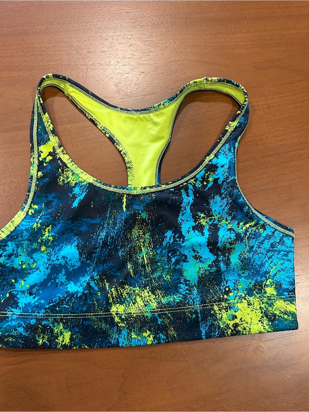 Target Reversible Blue & Green Neon Racerback Sports Bra